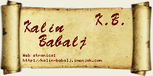 Kalin Babalj vizit kartica